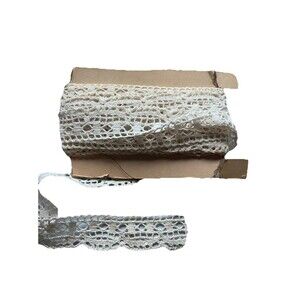 Vtg Tatting Crochet 1.25" Lace Cotton Trim Cream 16Ft  Off White Sewing